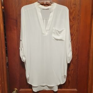 Lush Roll Tab Tunic Blouse, size M